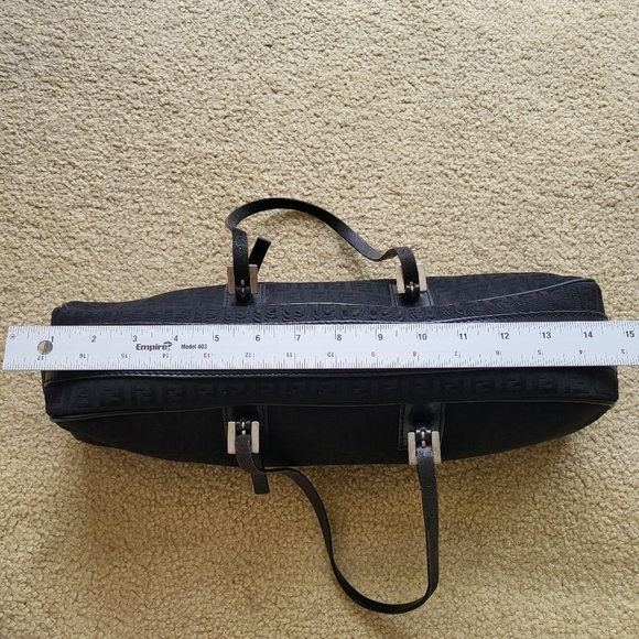 Fendi Classic Bagutte Bag logo black zipper purse Y2K - Picture 2 of 9